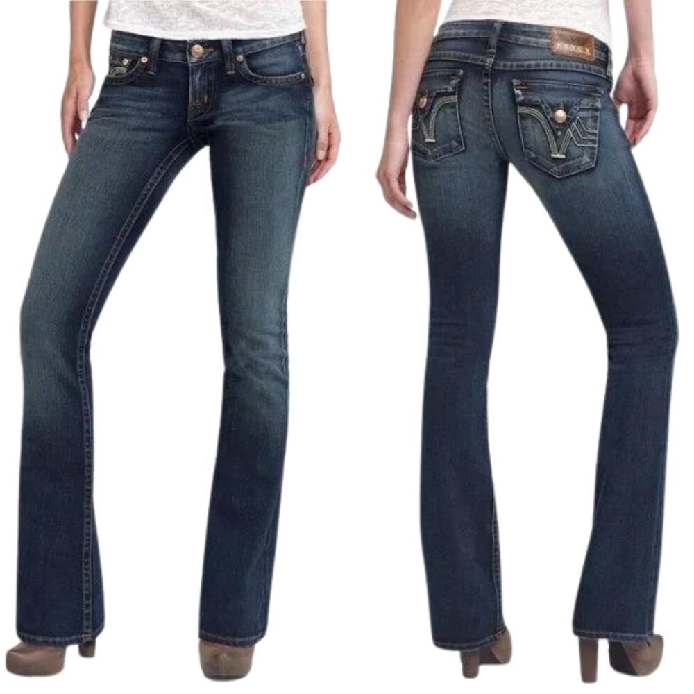 Revolve PRVCY Jeans Malibu Hills Dark Chelsea Wash Stretch Low Rise SZ 27 NEW!